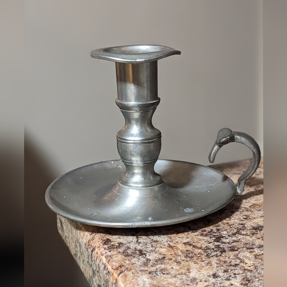 Woodbury pewter candle holder for taper candles